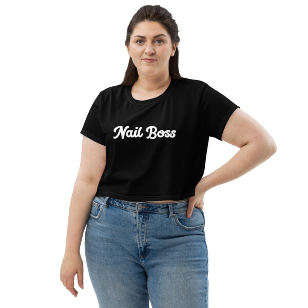 Crop-Top “Nail Boss” White Lettering