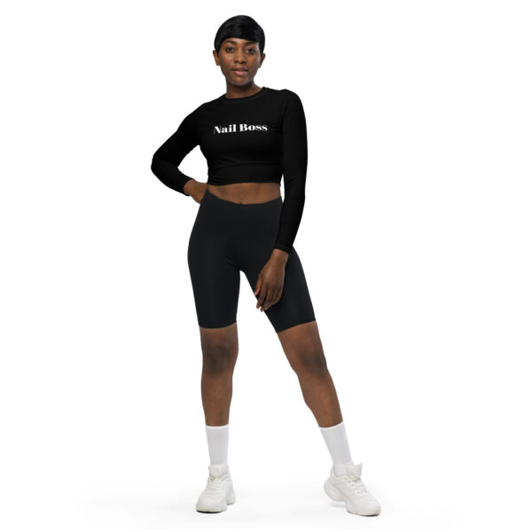 Langarm Crop Top “Nail Boss” Black