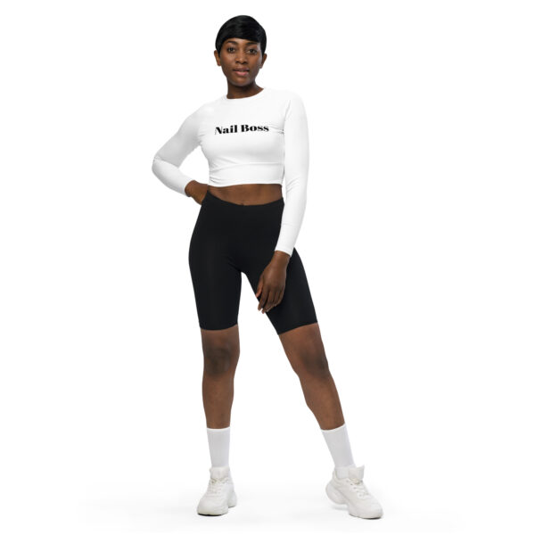 Langarm Crop Top “Nail Boss” White