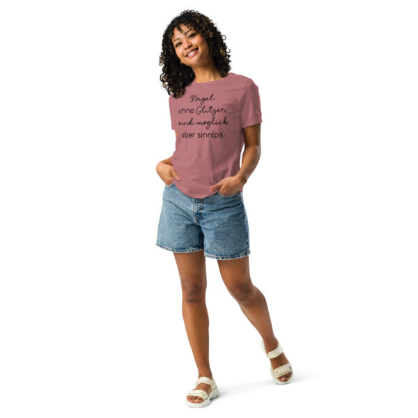 Lockeres Damen-T-Shirt “Ohne Glitzer”