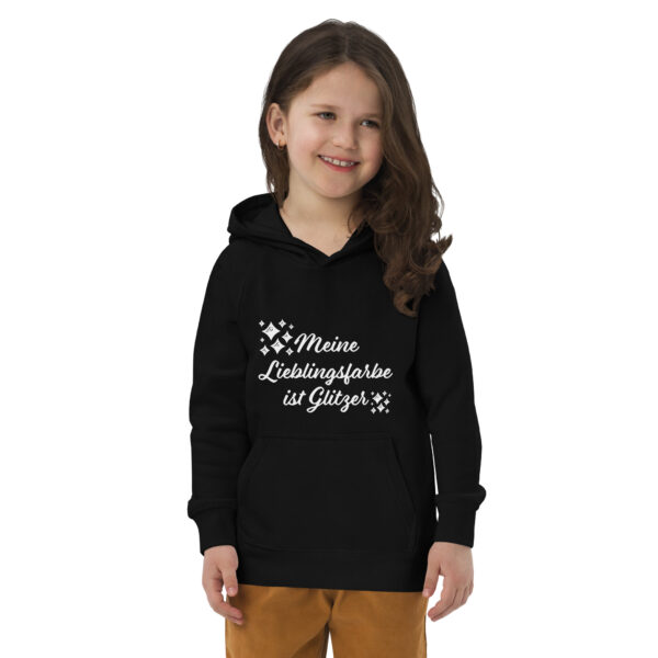 Öko-Kapuzenpullover für Kids “Glitzer” White Lettering
